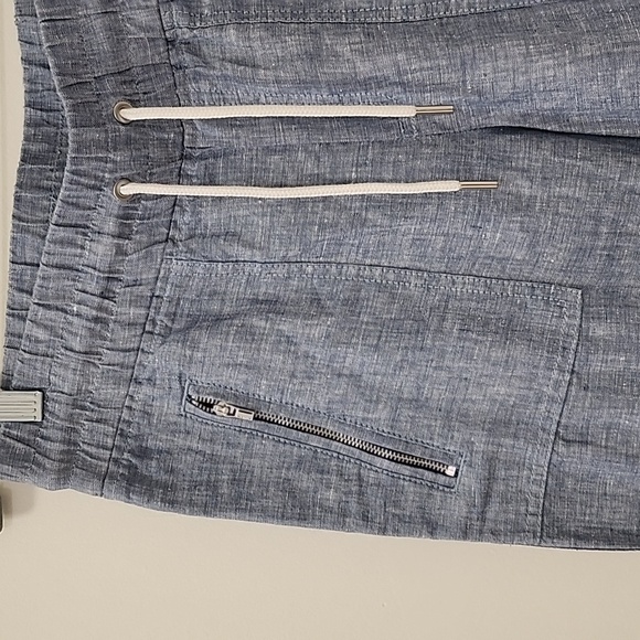 NWT Athleta Cabo 100%  Linen Wide Leg Pants Womens Sz 4 Blue Boho Zipper Pocket - Picture 8 of 16